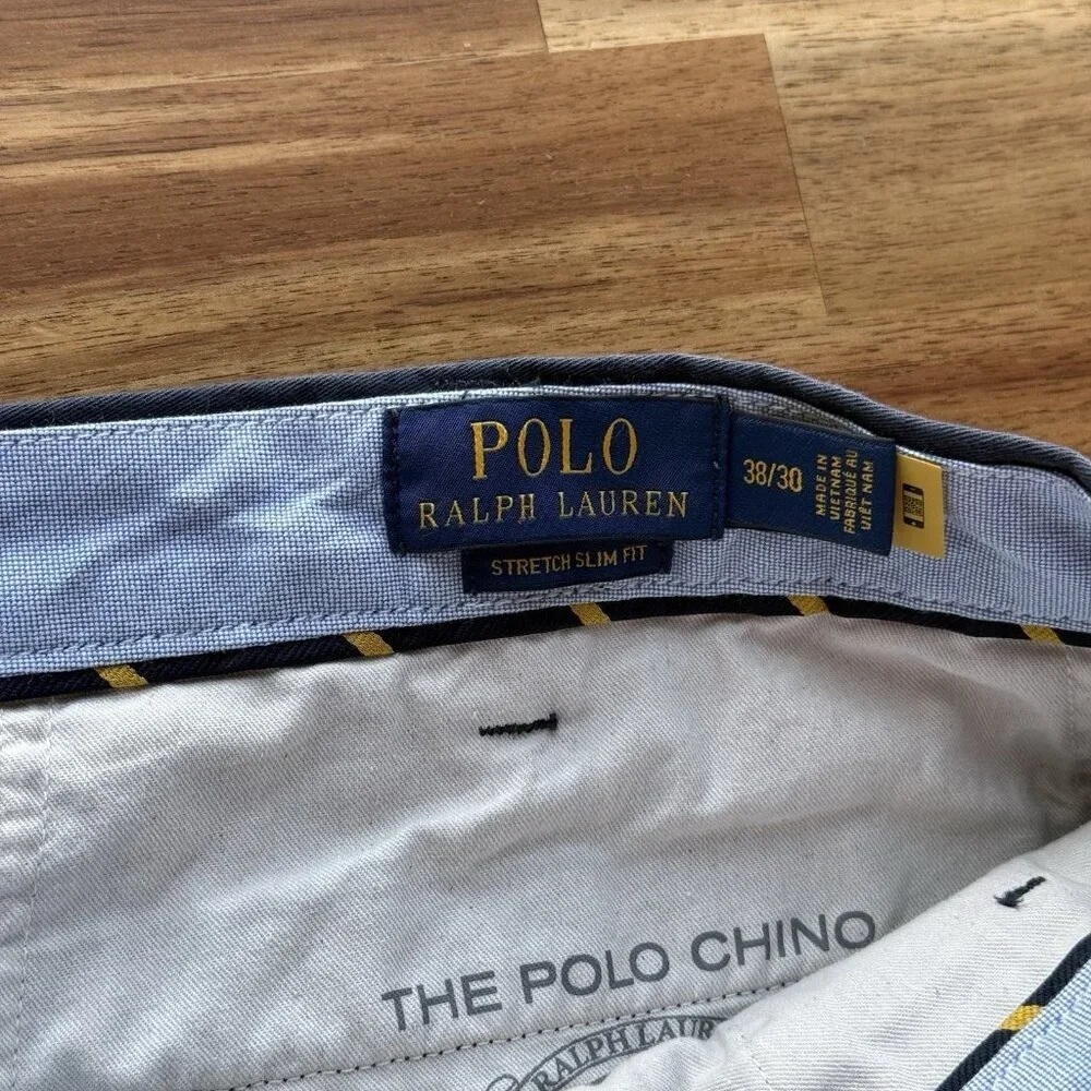 Polo Ralph Lauren Men's The Polo Chino Stretch Slim Fit‎ Size 38x30 Cotton Twill